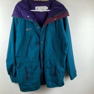 Columbia Men’s Windbreaker/Lightweight Jacket with Hood Size M Full Zip and Snap